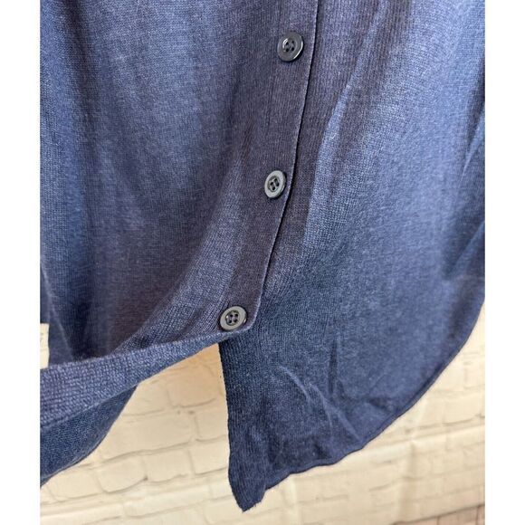 MAGASCHONI blue rayon blend back buttoned sweater pullover size M - Picture 6 of 6